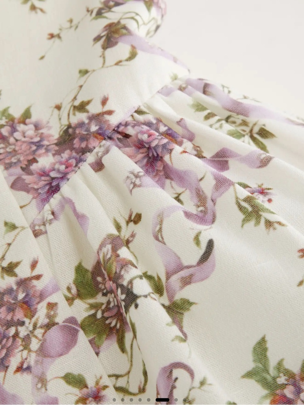 Cider Tie-Back Corset Mid Rise Floral Purple White Sleeveless Midi Dress - Picture 6 of 7